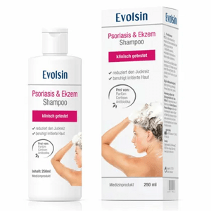 Evolsin, Ekzem & Psoriasis Shampoo, šampon pro podporu léčby dermatitidy, 250 ml