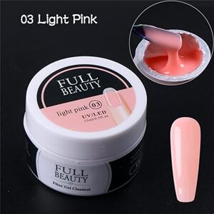 FULL BEAUTY light pink 03 stavební gel pro prodlužování a opravu nehtů 15ml