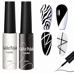 GelArt Polish 2ks Gel Liner Nail Art, Black & White 2x7ml