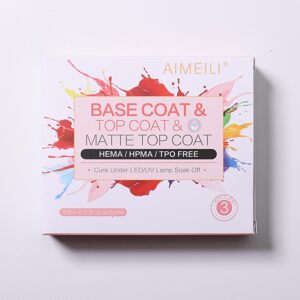 Aimeli, Base Coat Aimeili, Base Coat & Top Coat & Matte Top Coat, 3x10 ml