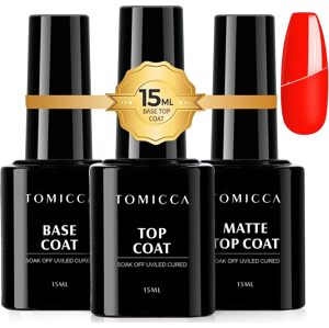 TOMICCA Base Coat Top Coat UV Gel Set